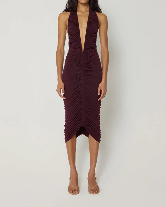 Khy Plunge Ruched Dress