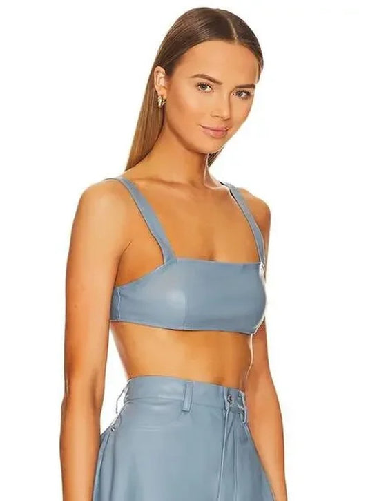 Flare Bell Short & Leather Top Bra