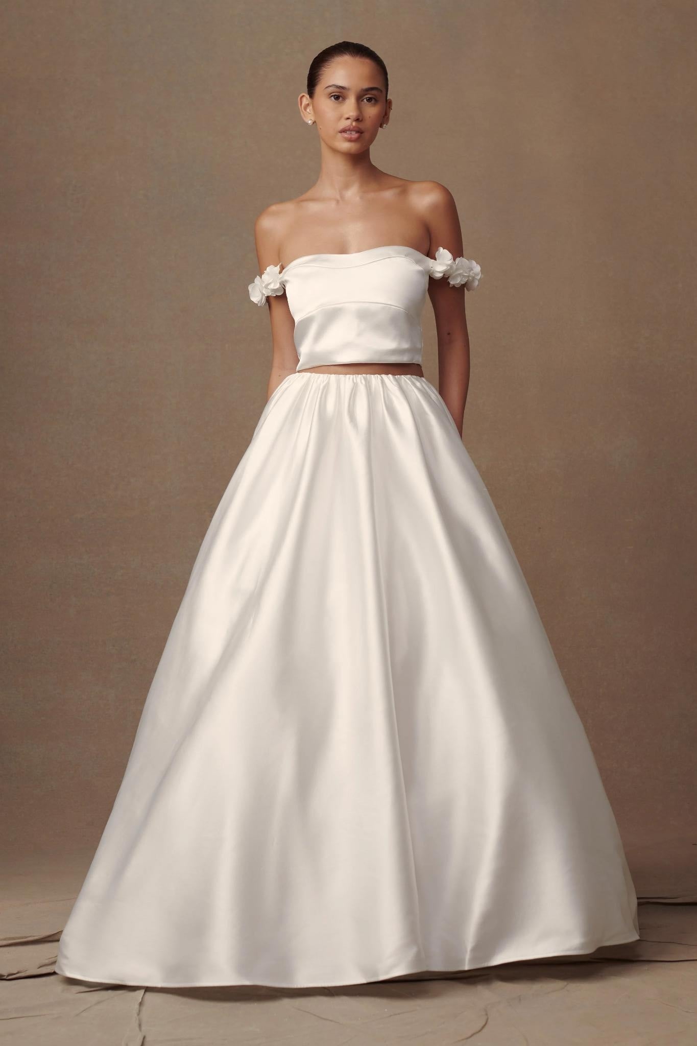 White Satin Maxi Skirt & Top