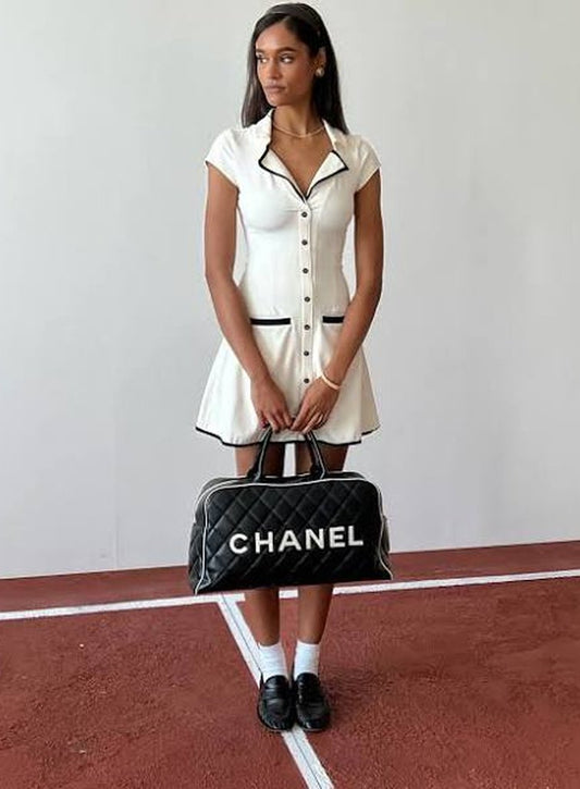 Collared Contrast Mini Dress